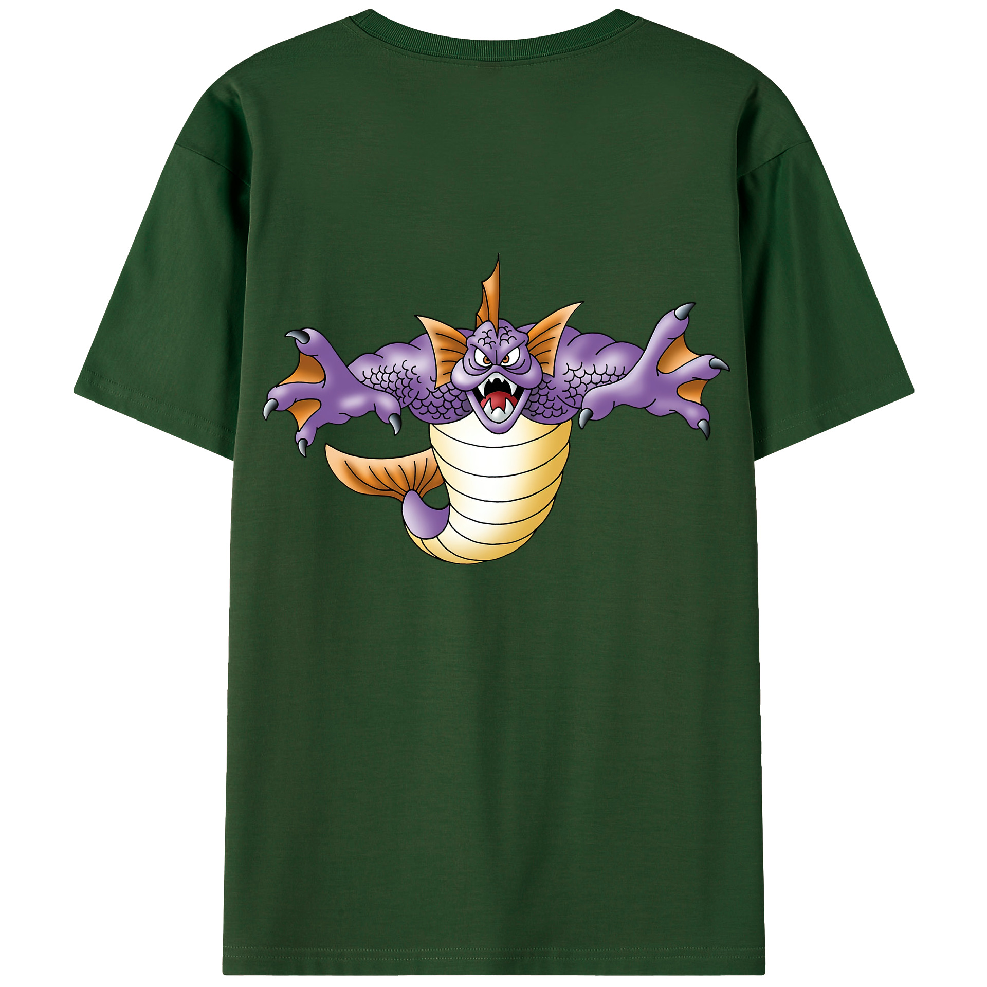 （画像用） ドラゴンクエスト Doragon Kuesuto Dragon Quest 綿100％半袖Tシャツ（背面プリント）